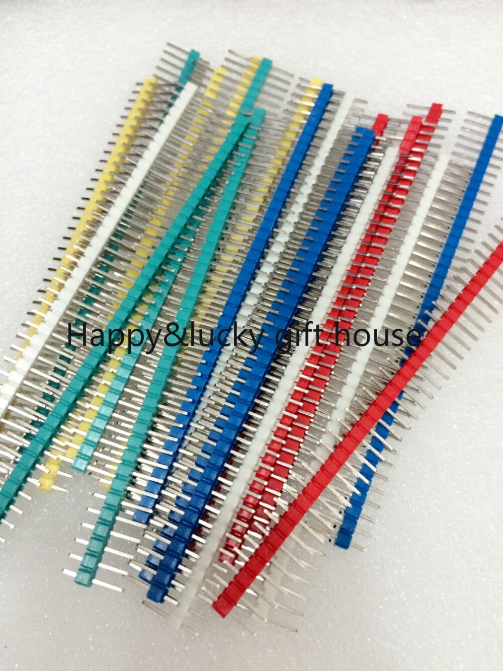 Yyt 10 pçs/saco colorido pino encabeçamento 2.54mm 1*40p única linha pinos masculinos vermelho branco azul amarelo verde preto jumper blocos