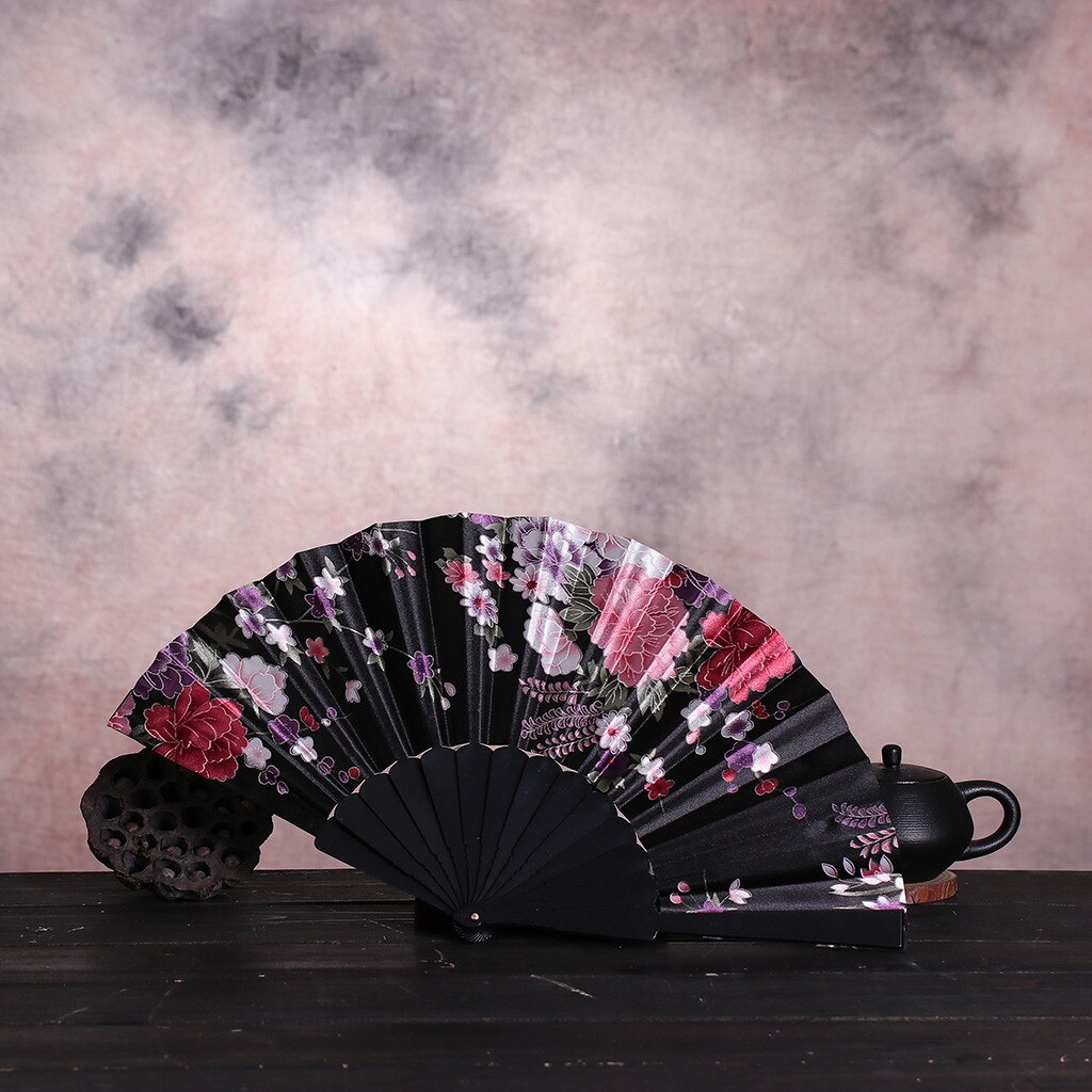 Beste Chinese Stijl Dance Wedding Party Lace Silk Folding Handheld Bloem Fan