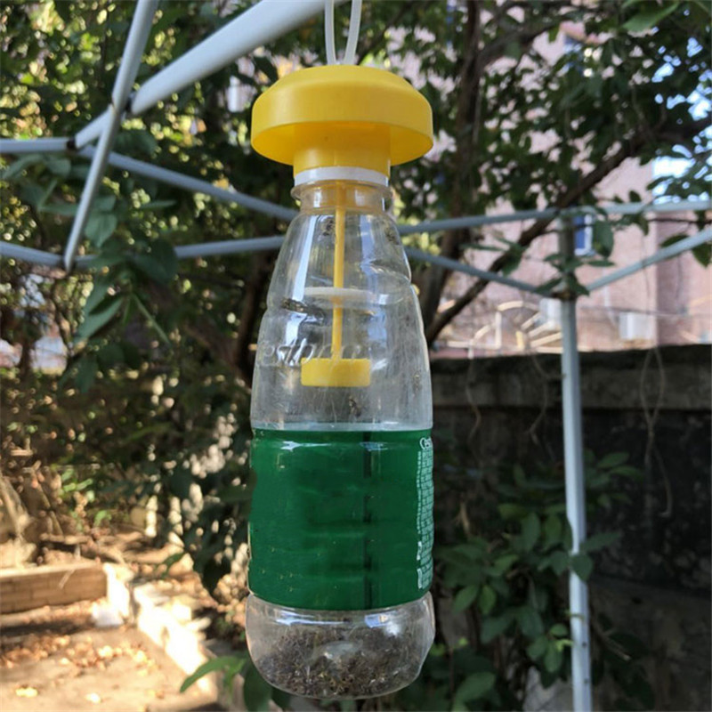 1/3 pezzi trappola per mosche della frutta assassino trappola ricevitore controllo degli insetti fattoria frutteto frutta trappola per mosche può essere abbinata con la bottiglia d'acqua: giallo