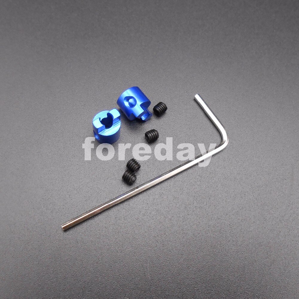 3MM Aluminum Propeller shaft Connector rowlock Crutch Model ship Boat accessories Blue HQ Inner dia. 3mm Outer:7mm *FD456X10