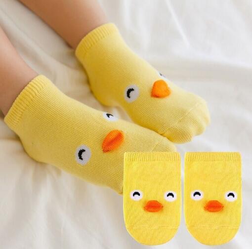 Leuke Lente Herfst Baby Sokken Pasgeboren Katoenen Baby Jongens Meisjes Leuke Peuter Asymmetrie Anti-Slip Sokken Voor Baby &#39;S Winter: yellow duck / 0-24Month
