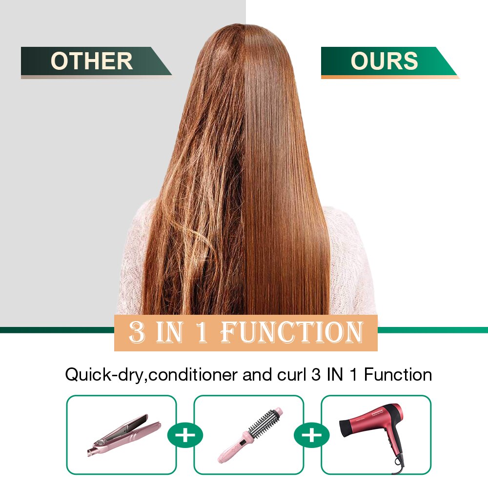 Hair Dryer Comb Air Curling For Hair Roller Blow Dryer Ionic Hair Straightening Brush Quick Dry Hair Curler Curling Iron