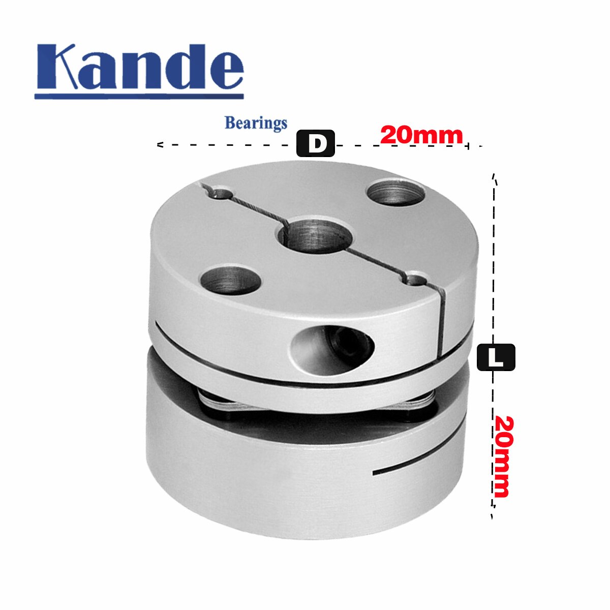 Aluminiumlegering  d20 l 20 enkel membrankoppling elastisk led  d20mm l20mm kulskruv steg servomotor kodare dator fa delar
