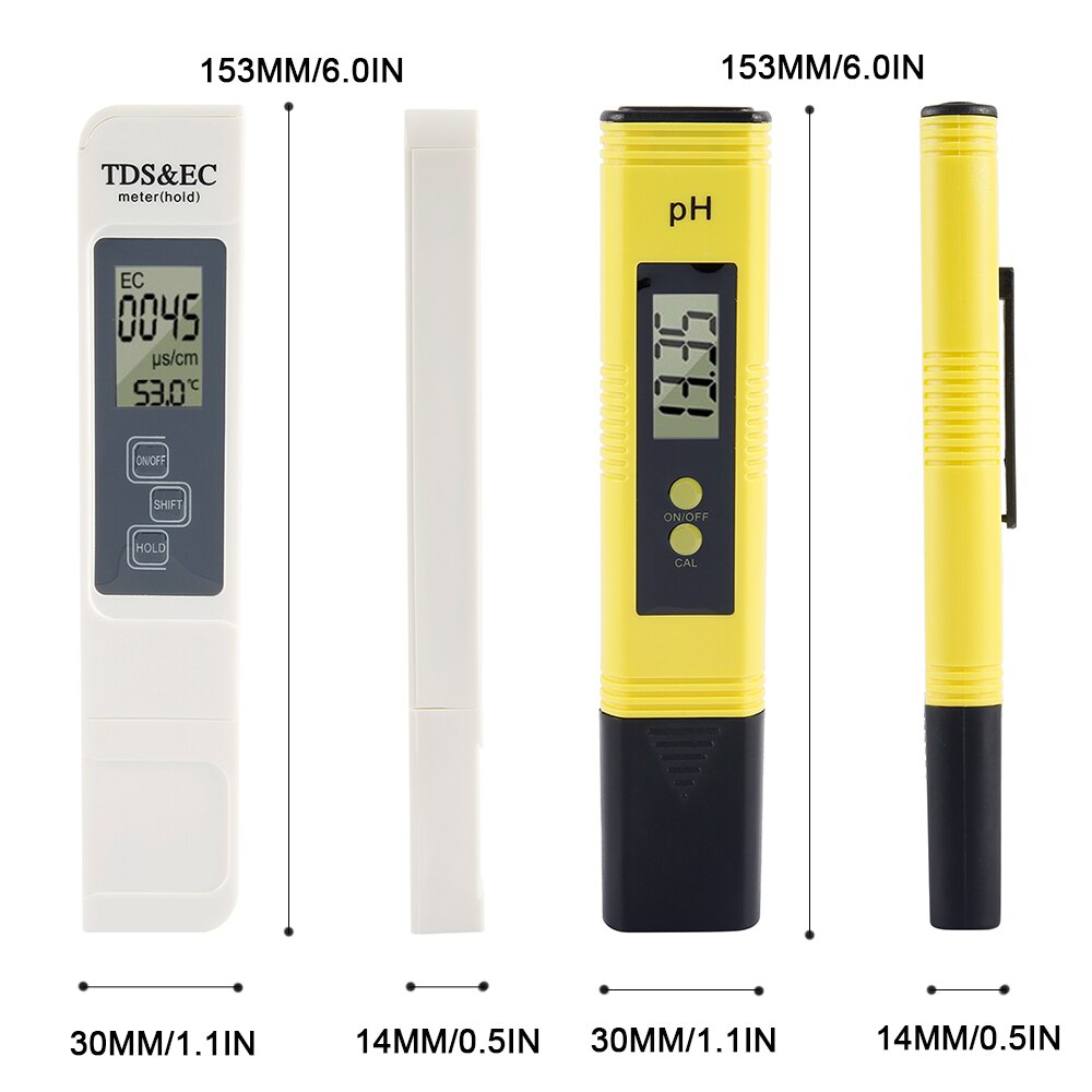 Digital ph tds ec meter tester temperatur pen lcd indikator vand tester detektion ph kalibrering til akvarie pool monitor