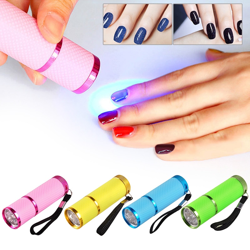 4 farver bærbar led lampe neglelys til uv lys neglelak tørretumbler mini lommelygte fakkel til neglelak manicure værktøjer