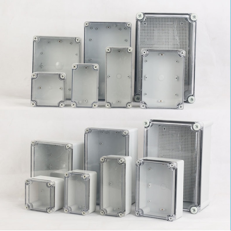 IP67 Outdoor Waterproof PC Junction Box Plastic Shell Distribution Box Monitoring Power Box Socket Box Transparent ABS