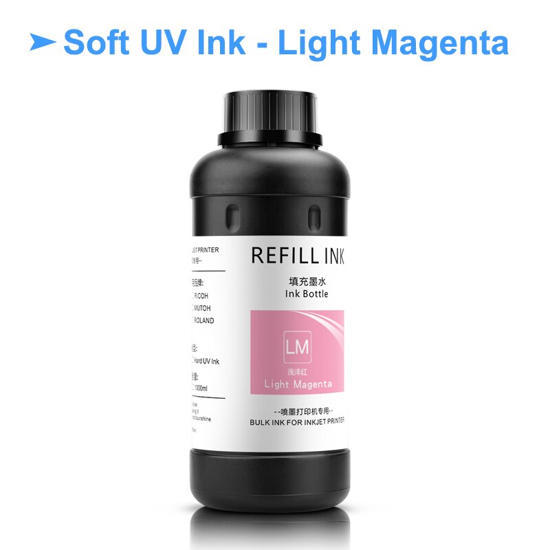 500ML LED UV tusz do Roland ECO-UV ECO-UV2/UV4/UV5/UVS LEF-12 LEF-20 LEF-30 LEF-200 LEF-300 LEC-300 LEC-330 LEC-540 LEJ-640: Soft - Light Magenta