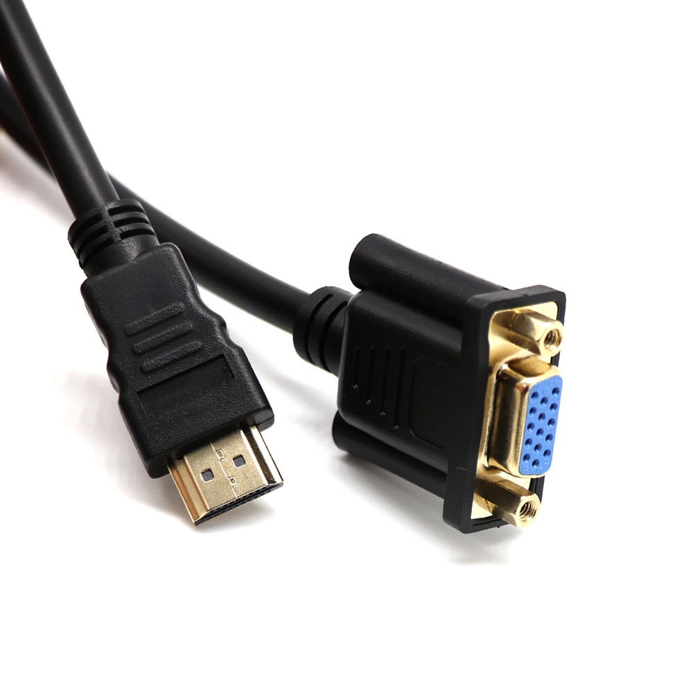 1Pc Male To VGA D-SUB 15 pins Female Video AV Adapter Extension Cable For Signal Transmission HDTV Set-top No Chip Inside