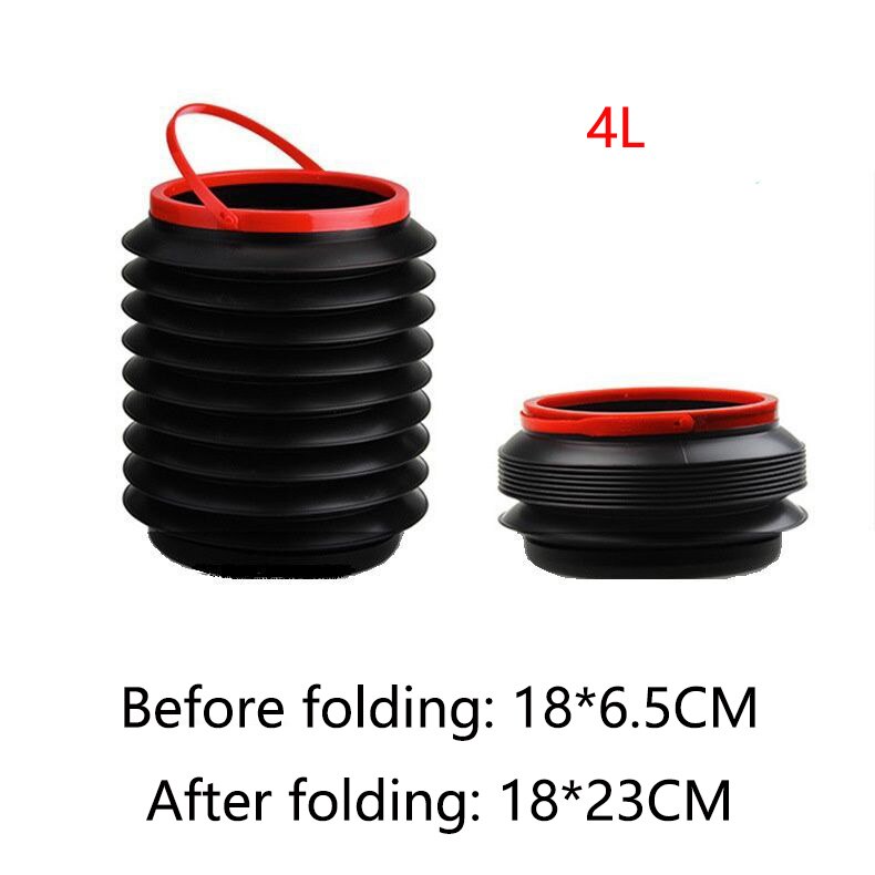 Folding Bucket Portable Wash Outdoor Fishing Bucket Car Storage Box Car Wash Mop Bucket Cleaner: 4L