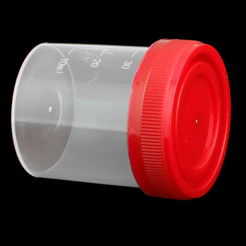 5x 40ml Graduated Plastic Specimen Cup Recipient With Lid