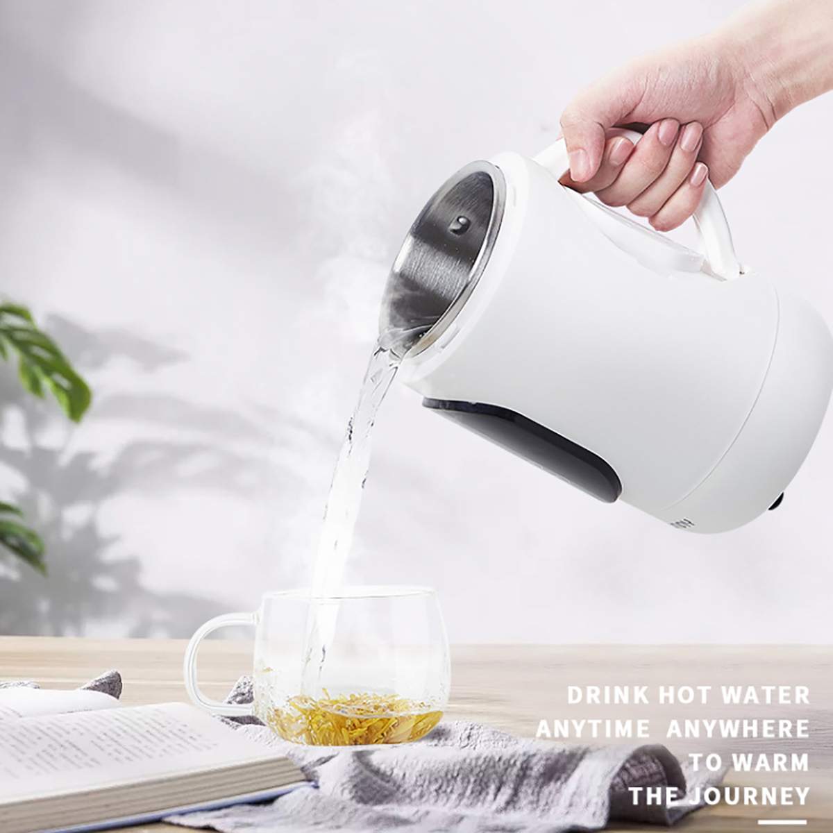 Bouteille d'eau à ouverture rapide 700ml 600W, mini bouilloire électrique multifonction, conservation de la chaleur, bouilloire chaude et froide pour voyage en plein air