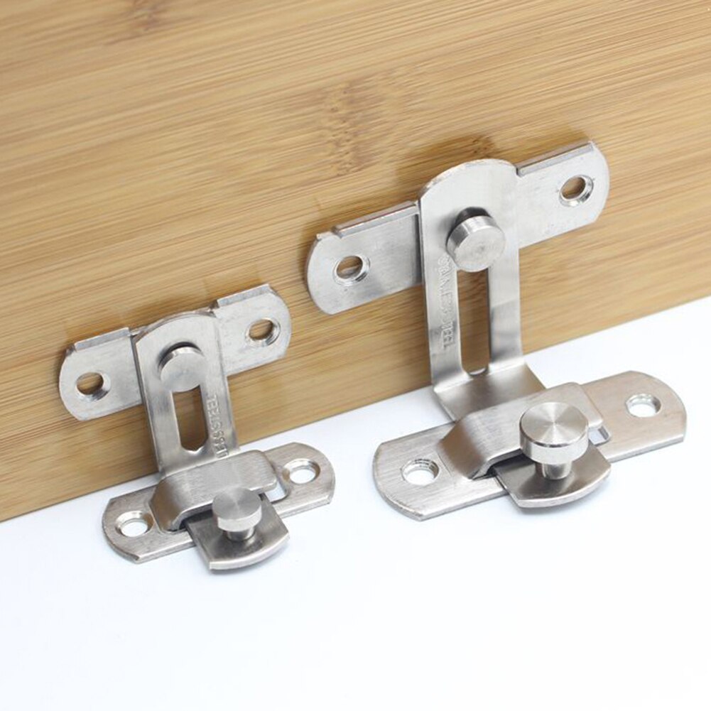 Stainless Steel 90 Degree Hasp Latches Sliding Door Chain Lock Security Tool