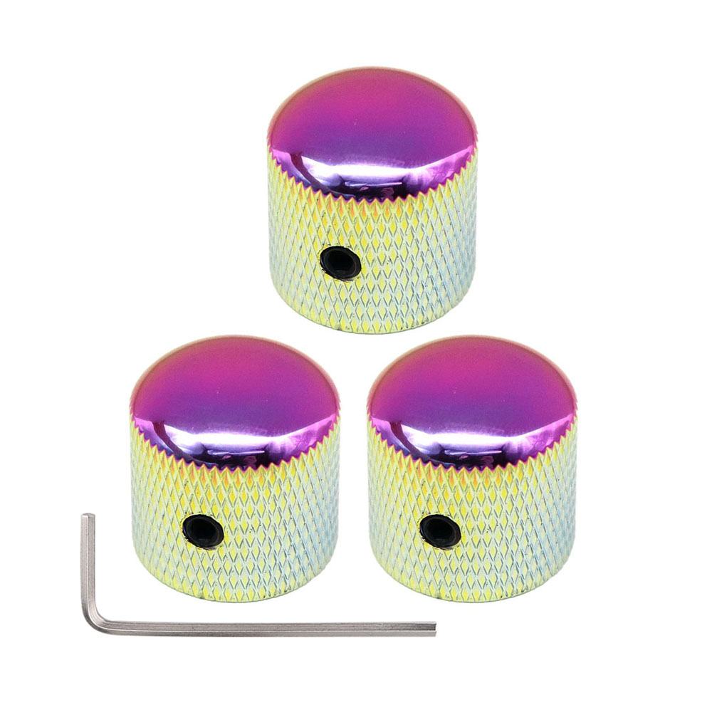 3pcs/4pcs Metal Dome Knobs Electric Bass Guitar Knobs Volume Tone Control Knobs with Wrench Bronze/BK/CR/GD/Black Nickel: Pink