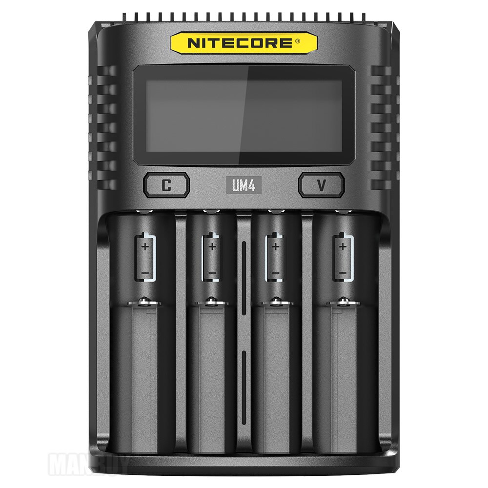 NITECORE UM4 Intelligent USB LCD Battery Charger Li-ion IMR LiFePO4 18650 14500 26650 Automatic Universal Chargers