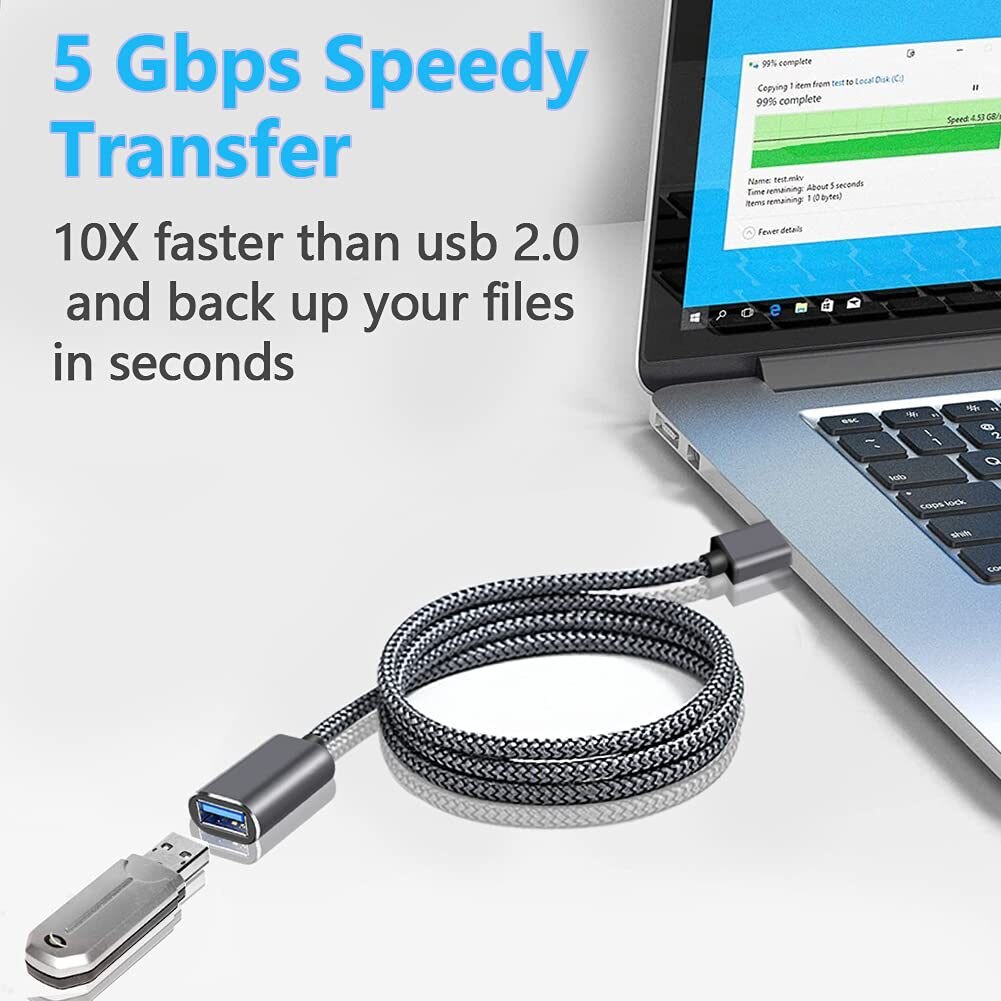 USB 3.0 Extension Cable USB 3.0 Male to Female Extension Data Sync Cord Cable for PC TV USB Keyboard Printer 0.5m/1m/2m/3m/5m