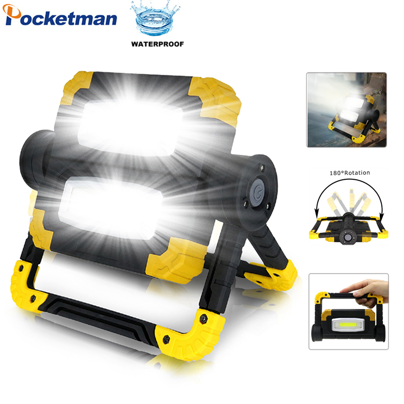 Powerful 200W 2 COB LED Work Light Handheld Searchlight Waterproof Spotlight Portable Work Lamp Emergency Light: Package D