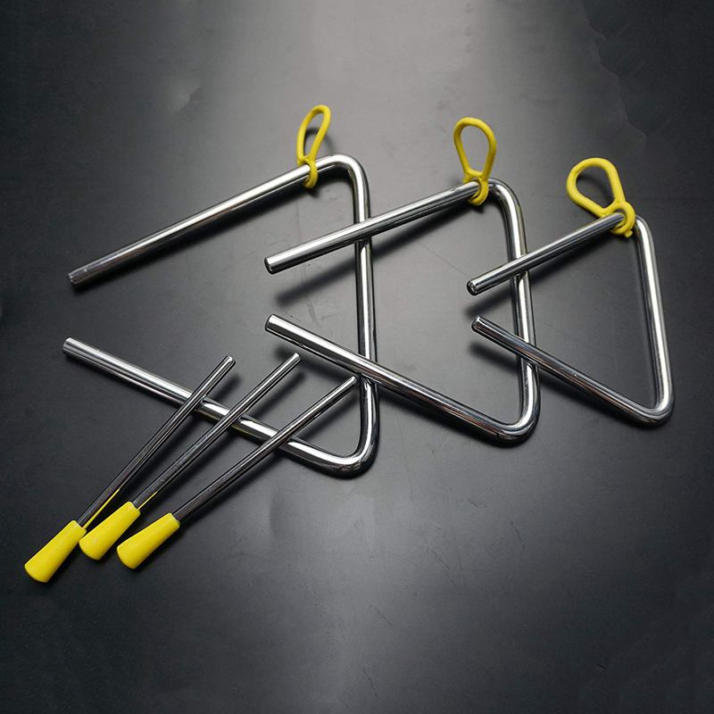 ABGZ-Steel Rhythm Musical Percussion Triangle-Instruments with Strikers, Set of 3