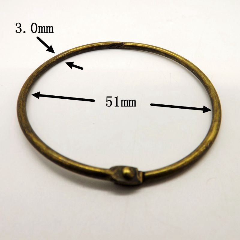 Produkter antik bronze gardin ring 51mm 63mm nøglering hængende ring samling bindemiddel ring 10 stk/pakke: 51mm