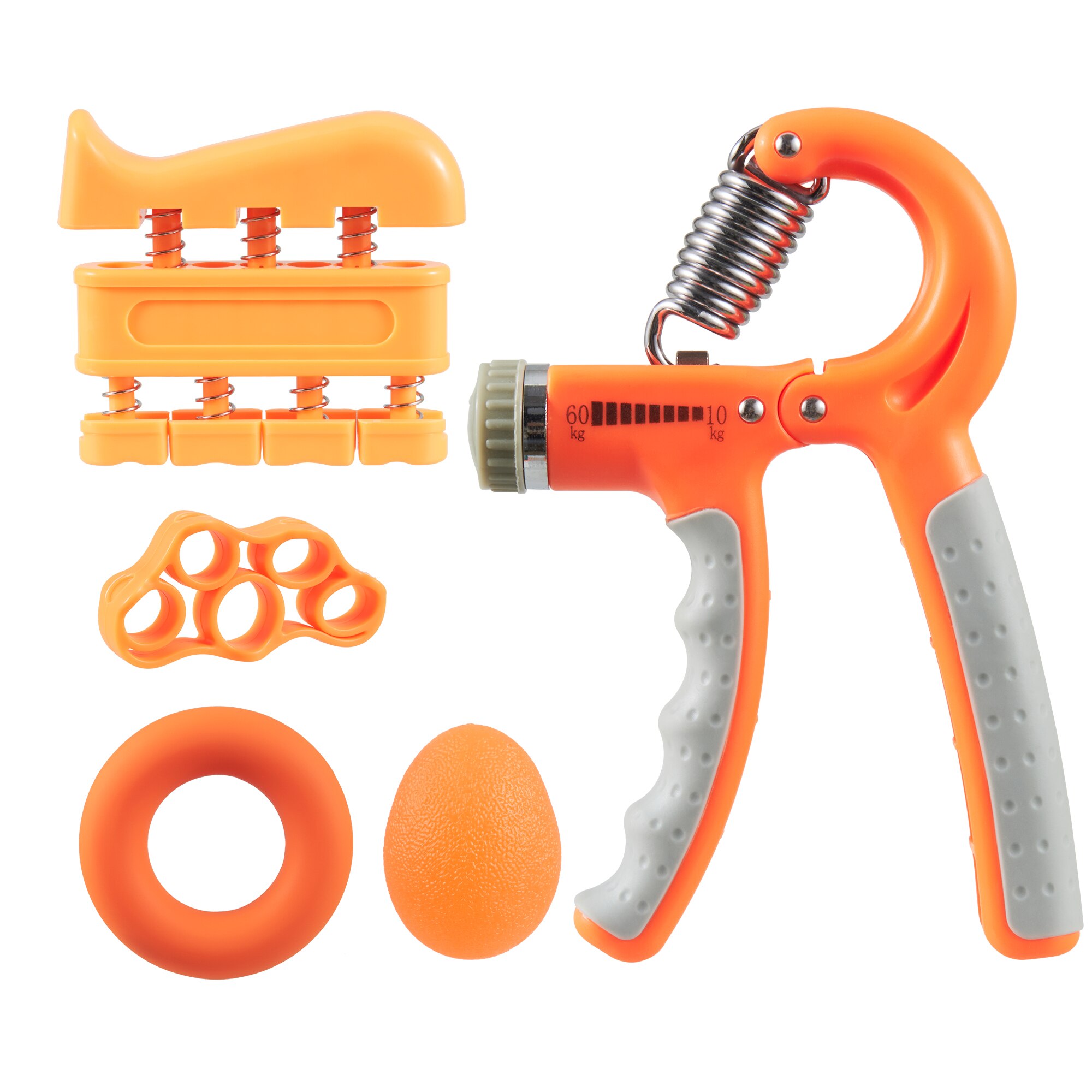 R-Shape Adjustable Hand Grip Sports Strength Countable Exercise Strengthener Gripper Spring Finger Pinch Carpal Expander: A orange 5pcs