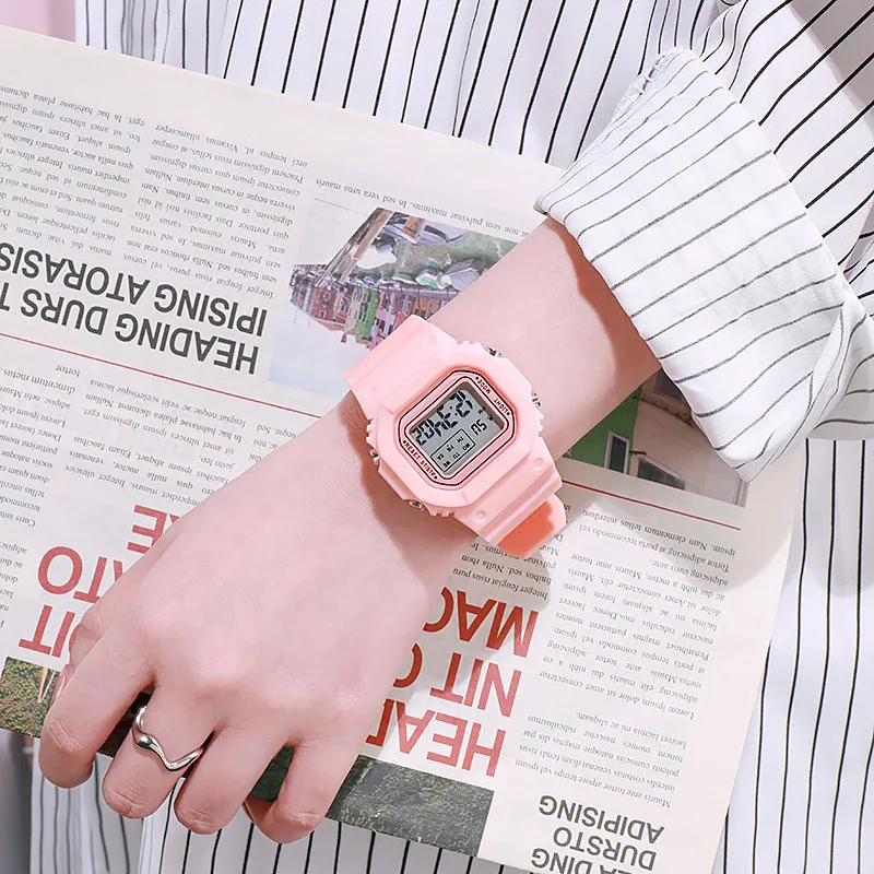 Relojes digitales deportivos a la para hombre, reloj de pulsera LED Simple resistente al agua, reloj electrónico informal de silicona con indicador de fecha y hora