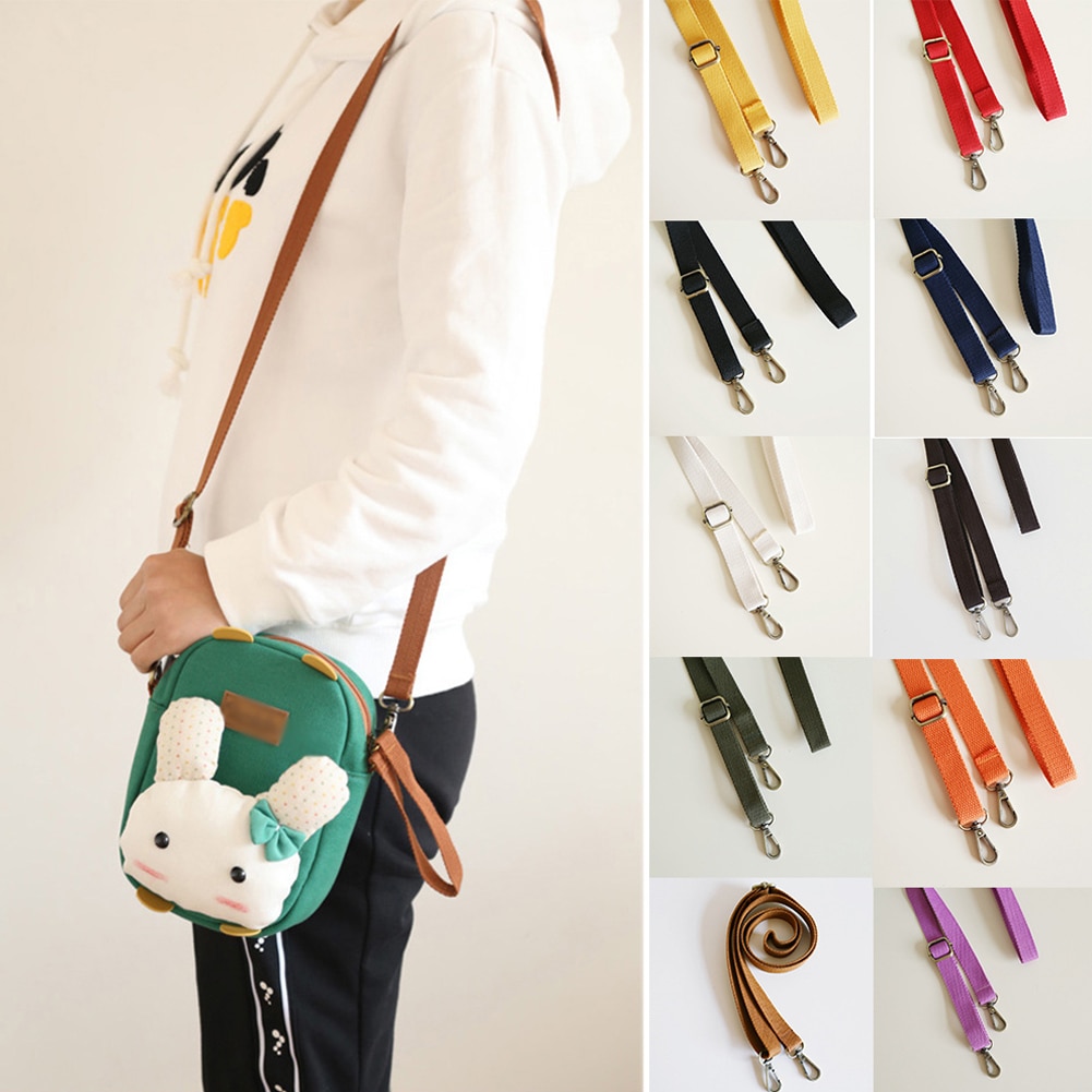 130cm Canvas Bag Strap Adjustable Shoulder Strap Bag Replacement Accessory 6 Colors Candy Color