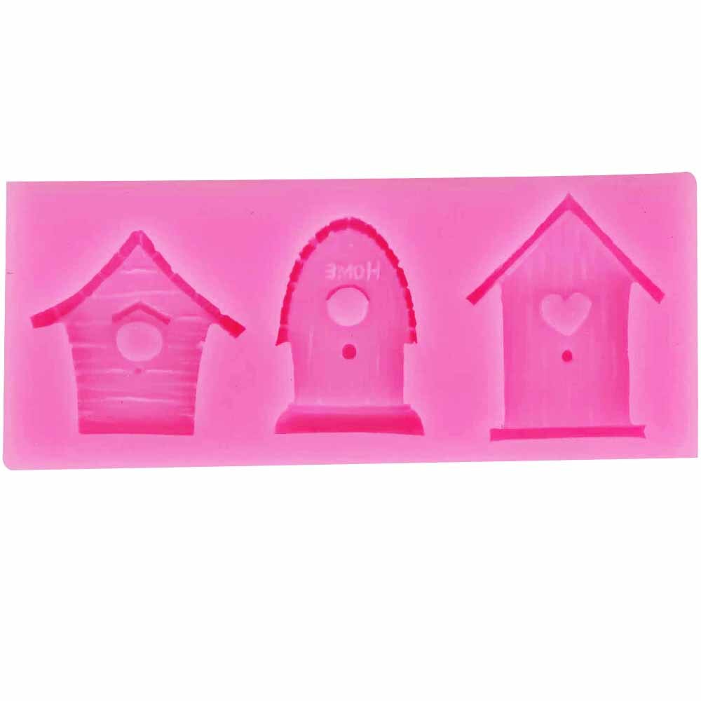 Byjunyeor Cartoon Vogel Huis Epoxy Uv Hars Siliconen Mallen Fondant Cake Decorating Mold Chocolate Candy Hars Klei Mallen M763