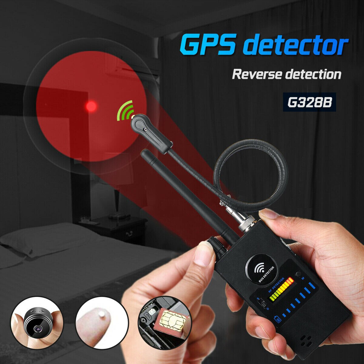 Anti-Candid Dual Antenne Anti Spy Detector Rf Signaal Finder Voor Gsm Bug Gps Magneet Tracker Draadloze