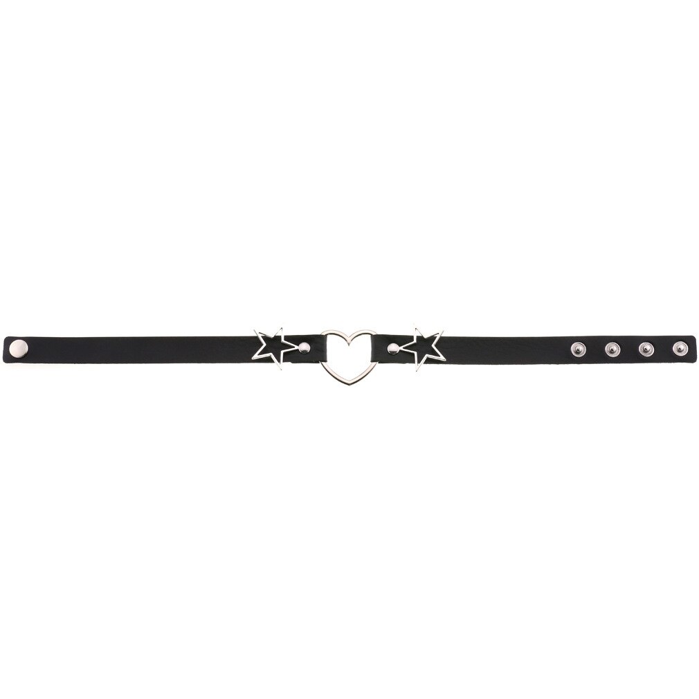 Goth Punk PU Leather Collar Choker Necklaces Women Harajuku Steampunk Rock Star Body Birthday Party Chocker Jewelry