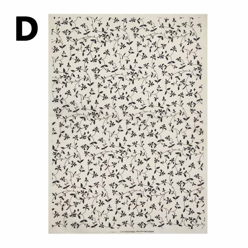 Keramikk Overføringspapir 53x37cm - Svart Glasur Blomst Dekal Høy Temperatur: D
