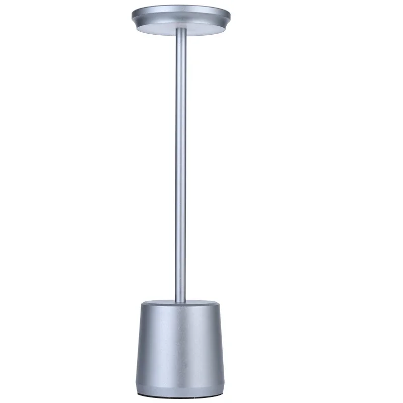 Led Tafellamp Oplaadbare Bedlamp Camping Licht Voor Restaurant Bar Sfeer Bureaulamp Traploos Dimmen Touch: Blauw / Light Grey