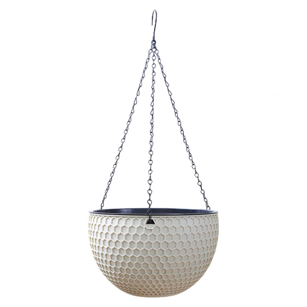 Flower Hanger Waterproof Outdoor Garden Hanging Plant Pot Imitation Honeycomb Portable Hanging Flower Basket for Park: Yellow