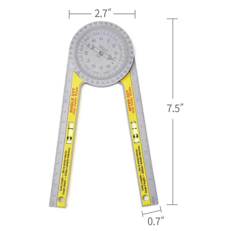 Top Gradenboog Finder Hoek Finder Mijter Gauge Goniometer 360 Graden Houtbewerking Meten Heerser Diy Hoek Heerser