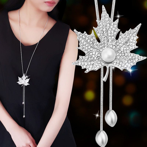 Lange halskæder og vedhæng geometrisk krystal statement halskæde til kvinder collier femme perle choker smykker: Lyserød