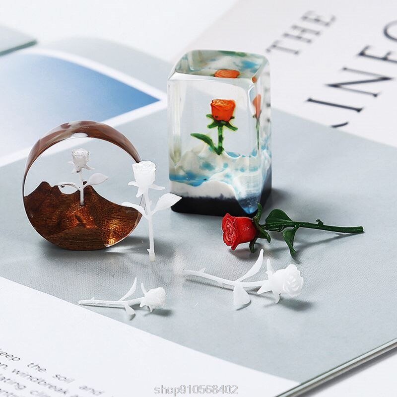 DIY 3D Mini Rose Shape Epoxy Molds Silicone UV Resin Mold Crafts Jewelry Making O08 20