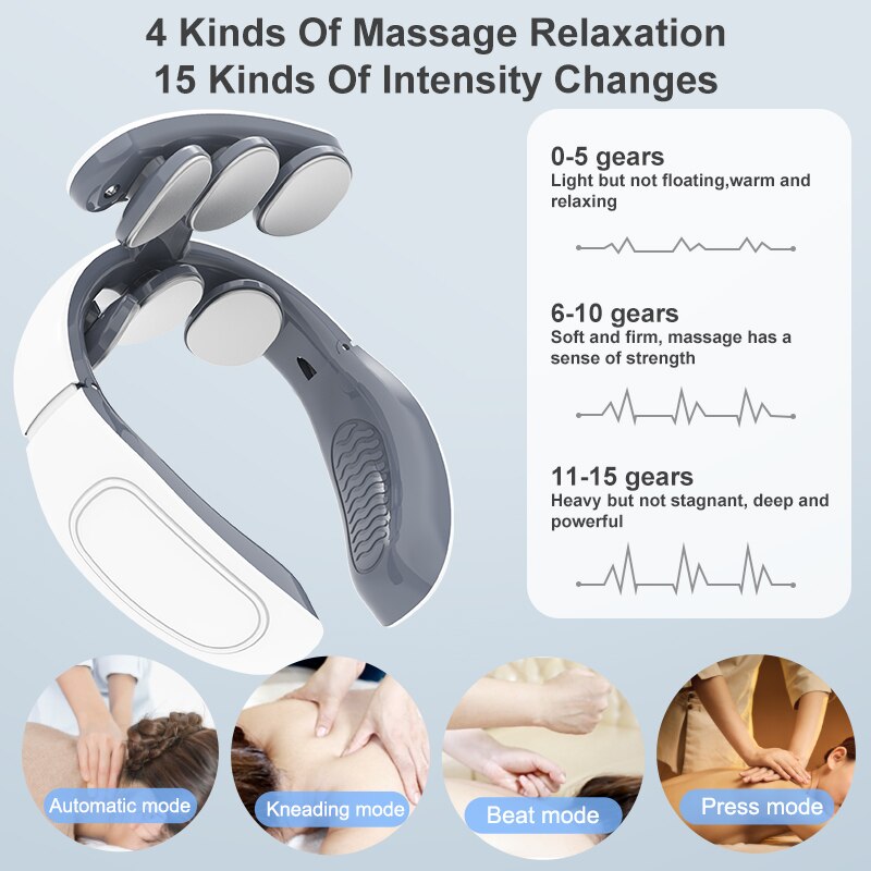 Nakke og ryg massage maskine elektrisk kraftfuld smertelindring varme værktøj cervikal afslapning krop ryghvirvel sundhedspleje massage apparater