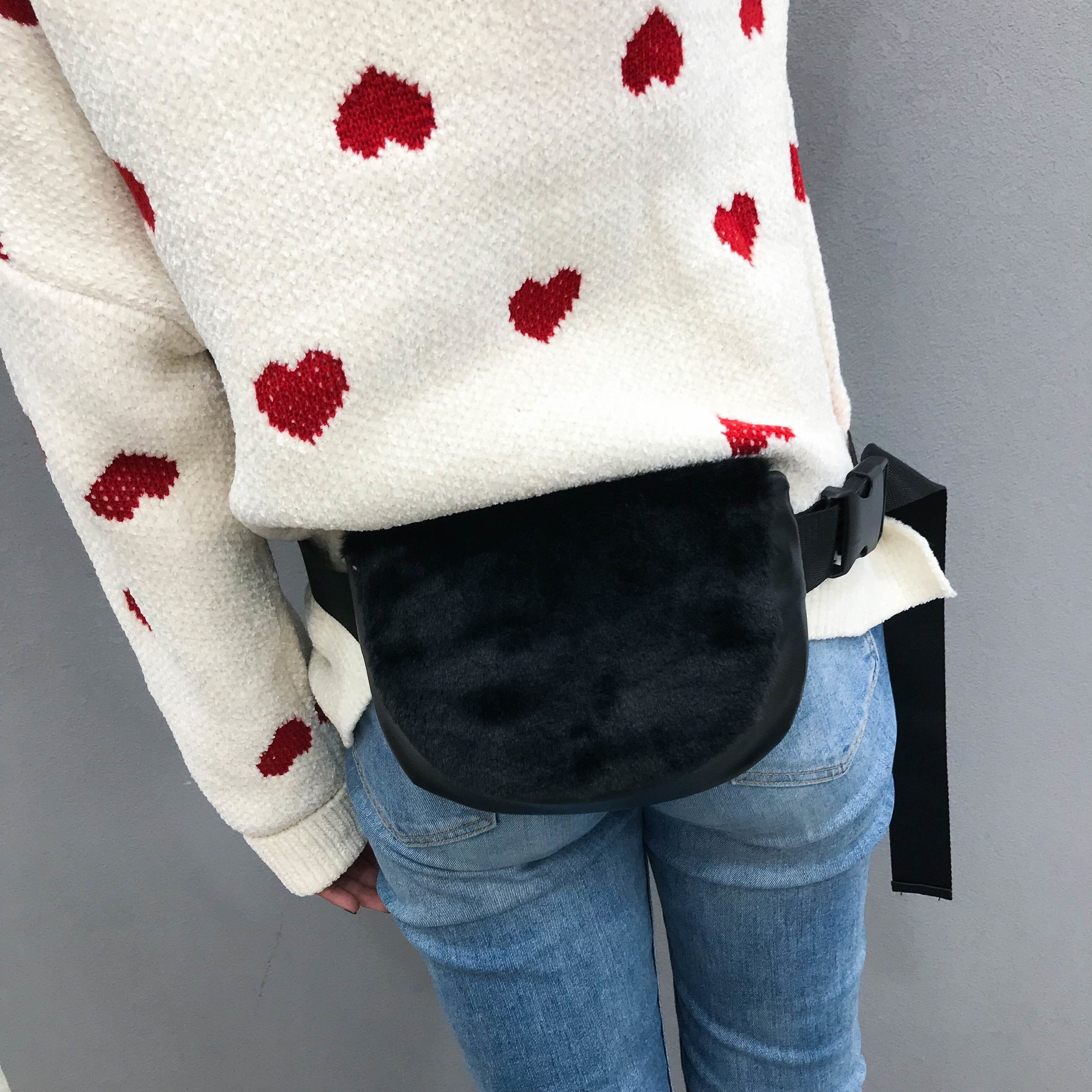 Plys kvinder talje taske kvindelige læder bælte tasker luksus fanny pack banan taske skulder crossbody brysttasker