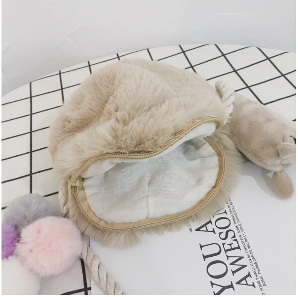Naiset tytöt alpakka laama olkalaukku turkis pehmo kukkaro käsilaukku lapsi ihana eläin crossbody laukku