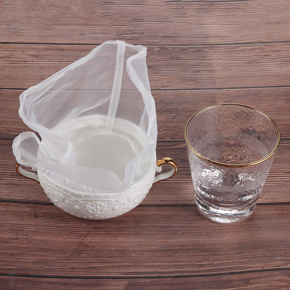 Reusable Fine Mesh Wine Strainer Juice Soymilk Nut Milk Tea Nylon Filter Bag Bowl Shape Food Coffee Filter Cheese Cloth
