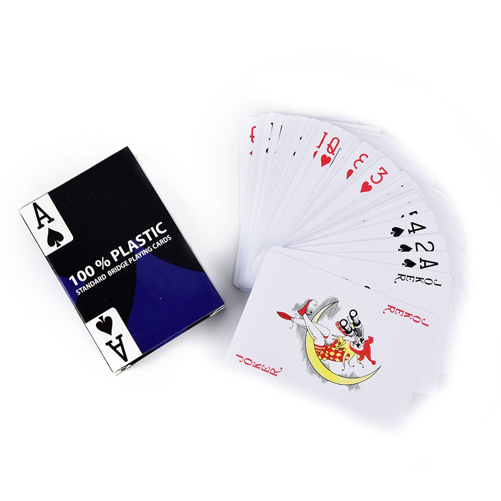 1 Sets Red Blue PVC Waterproof plastic playing poker cards Entertainment 63X88mm: Blue
