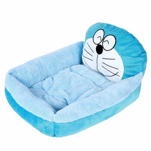 Söta tecknade kattsängar mattor mysig varm mjuk fleece bäddsoffa för små husdjur hundar katter tvättbar katt kattunge kattunge hus djurprodukter: Doraemon / S 32 x 38 cm