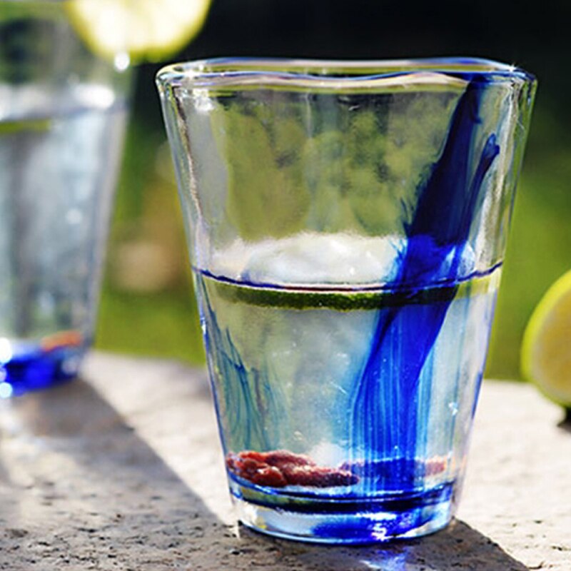Lead-free Crystal Cups Blue Glass Whiskey Wine Glass High Capacity Beer Glass Wine Cup Bar Hotel Party Drinking Ware