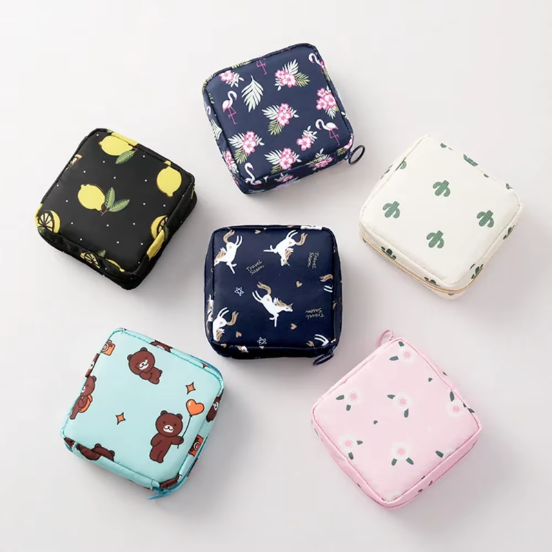 Frauen Tampon Lagerung Tasche fallen Sanitär Pad Beutel Serviette Kosmetik Taschen Organizer Damen machen-hoch Tasche Mädchen Tampon Halfter Organizer