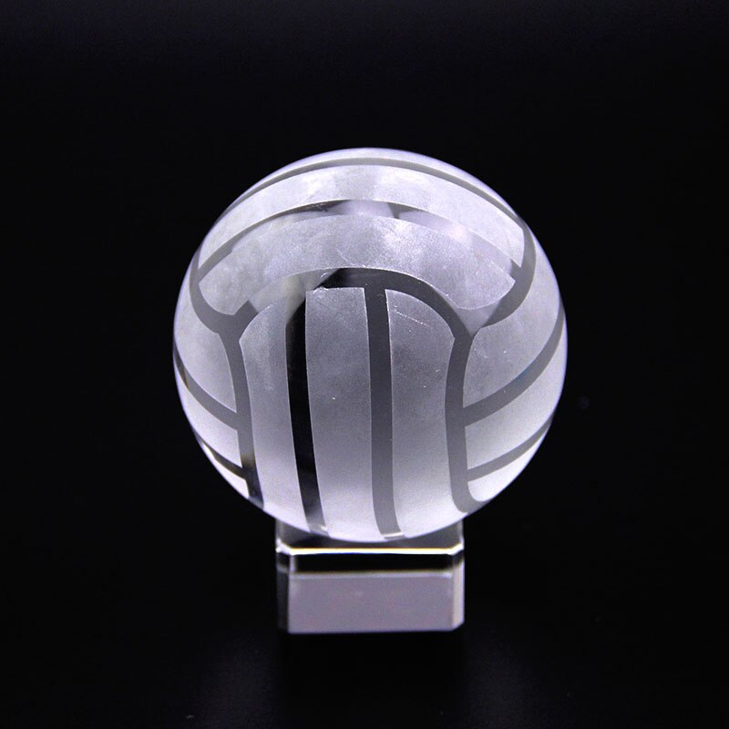 Kryształowa kula sportowa pamiątka sportowa szklana kula ze stojakiem dekoracje do domowego biura Ornament uziemienie Globe Paperweight figurka: 50mm ball with base / volleyball