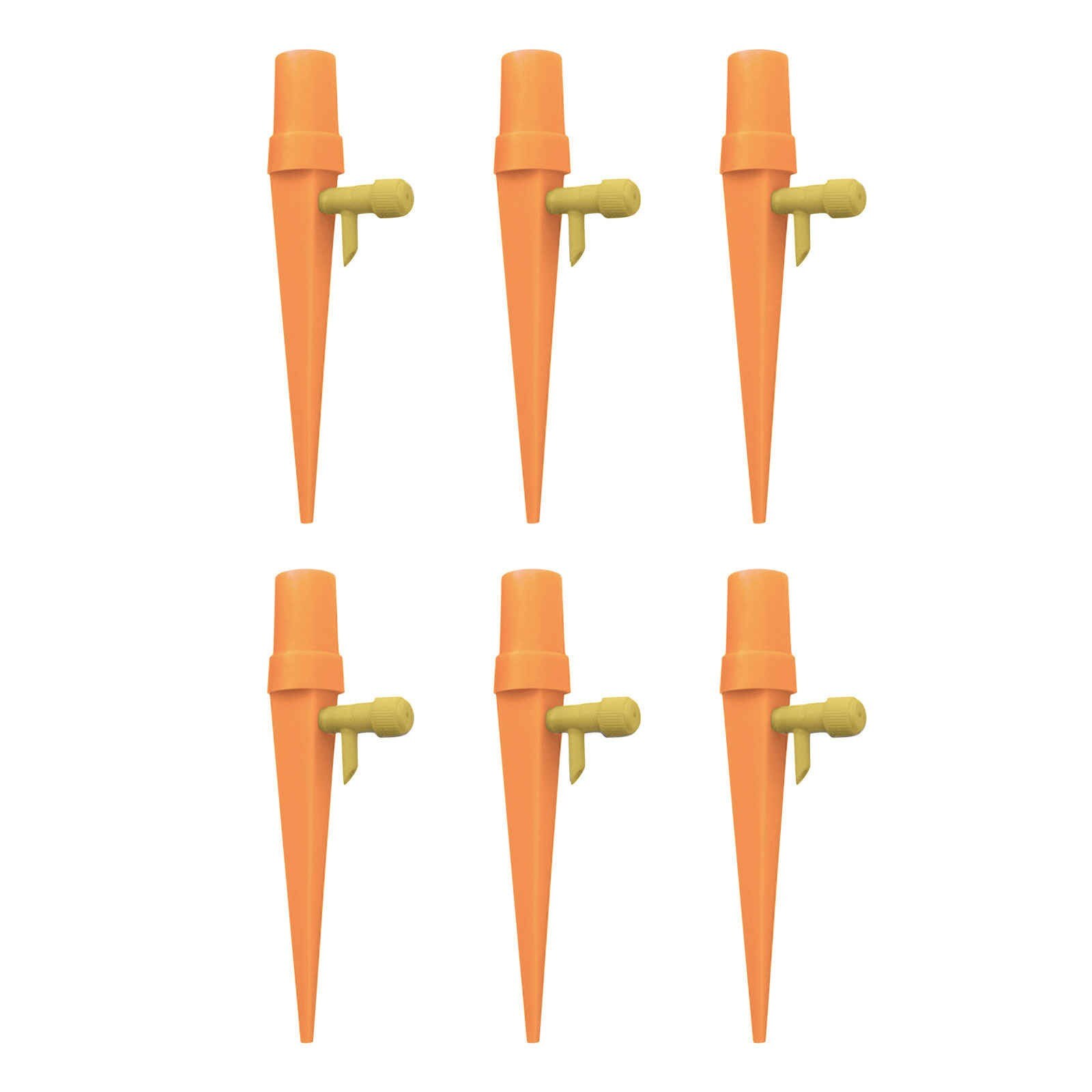 6 PCS Self-contained Auto Drip Irrigation Watering System Automatic Watering Spike for Plants Indoor Gardening Accessories: Orange 