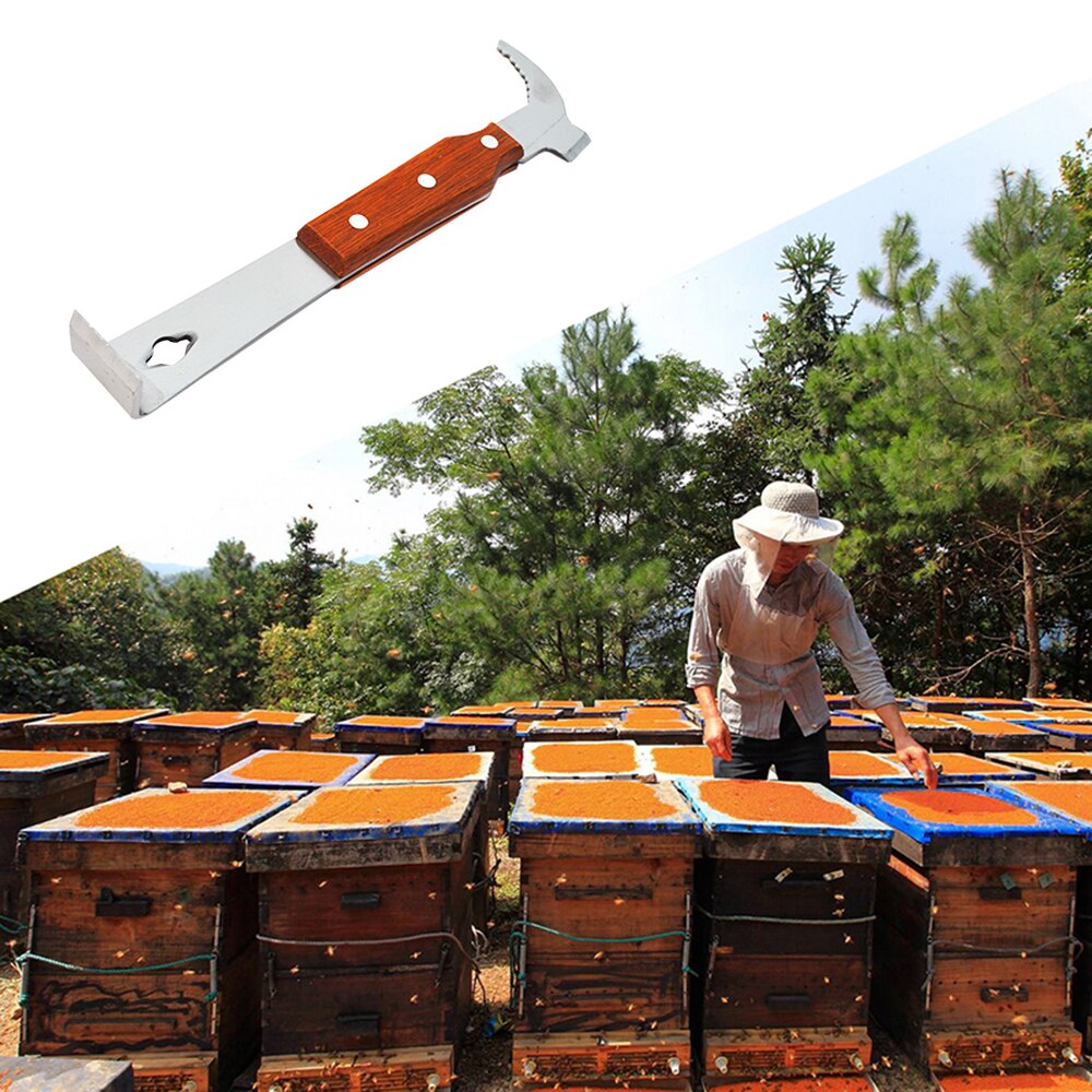 25.5 cm Stainless Frame Lifter and Scraper J Hook Tool Hive Tool Beekeeper Tool Beekeeping Curved Tail Bee Equipment Tool