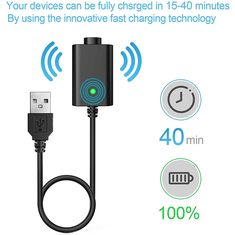 USB Smart Charger Cable, with Overcharge Protection Compatible for USB Adapter Cable with LED Indicator (3-Pack)