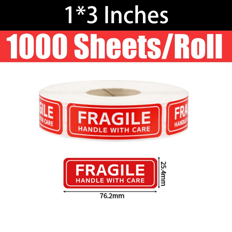 Étiquettes autocollantes anglais fragiles, 1000/500/250 pièces, articles à manipuler avec soin, avertissement, fournitures de bricolage: A 1000PCS