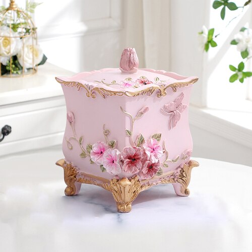 Caixa de resina para cotonetes, decoração criativa europeia para casa, caixa de armazenamento de móveis para casa: g