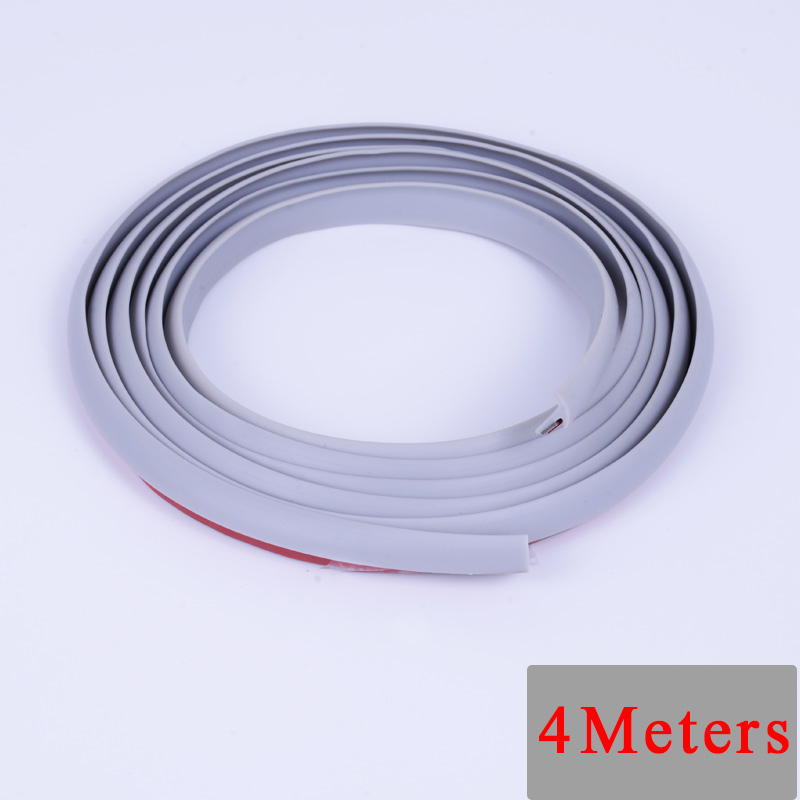 Tiras de sellado de goma para coche, burlete inclinado tipo T, sello para puerta de automóvil: 4 Meter Gray