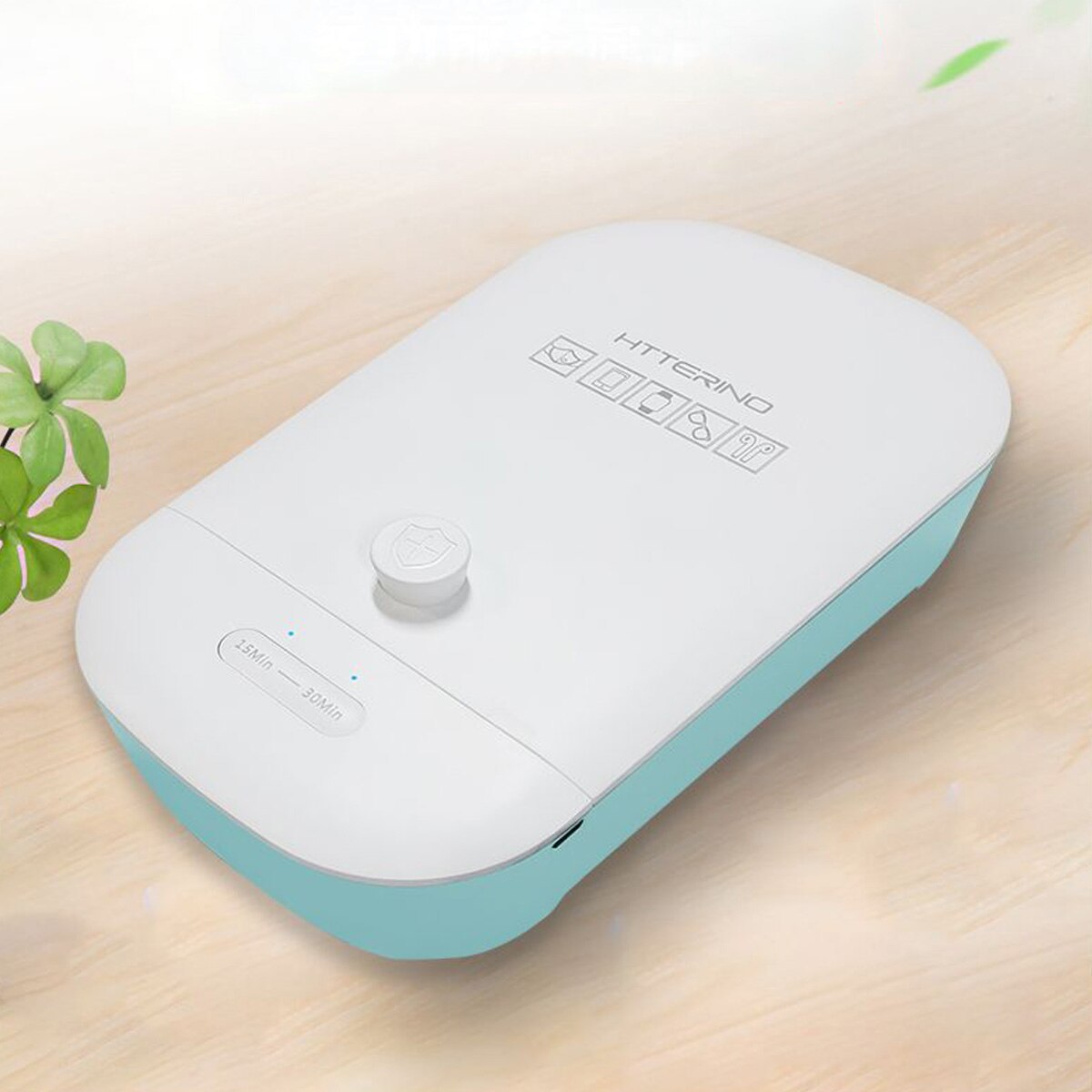 Draagbare Uv Sterilisator Lamp Doos Telefoon Masker Cleaner Personal Sanitizer Desinfectie Kabinet Mobiele Telefoon Usb Lader: Blauw